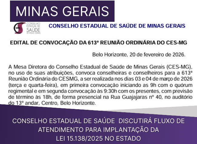Minas Gerais debate Política Nacional para Doença de Crohn e Retocolite no Conselho Estadual de Saúde em 2026